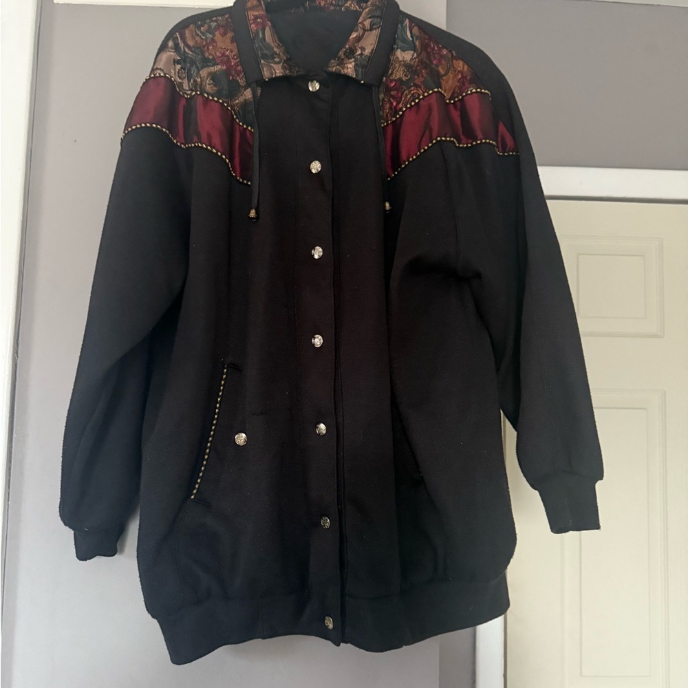Basic Editions Black and Burgundy REVERSIBLE Bomber Jacket